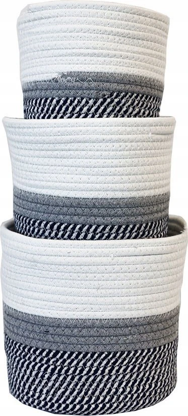 Home Styling Collection Cotton Medvilninis laikymo krepšelis, 3 vnt