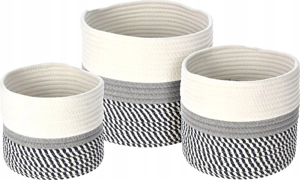 Home Styling Collection Cotton Medvilninis laikymo krepšelis, 3 vnt
