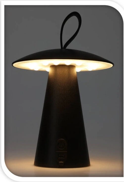 Home Styling Collection Metalinis stalinis šviestuvas, LED grybas, 15 x 17 cm