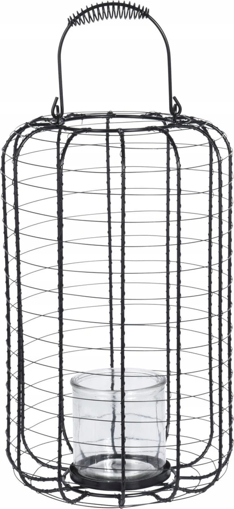 Home Styling Collection Metalinis žibintas su stikline žvakide, Ø 23,5 cm, juoda