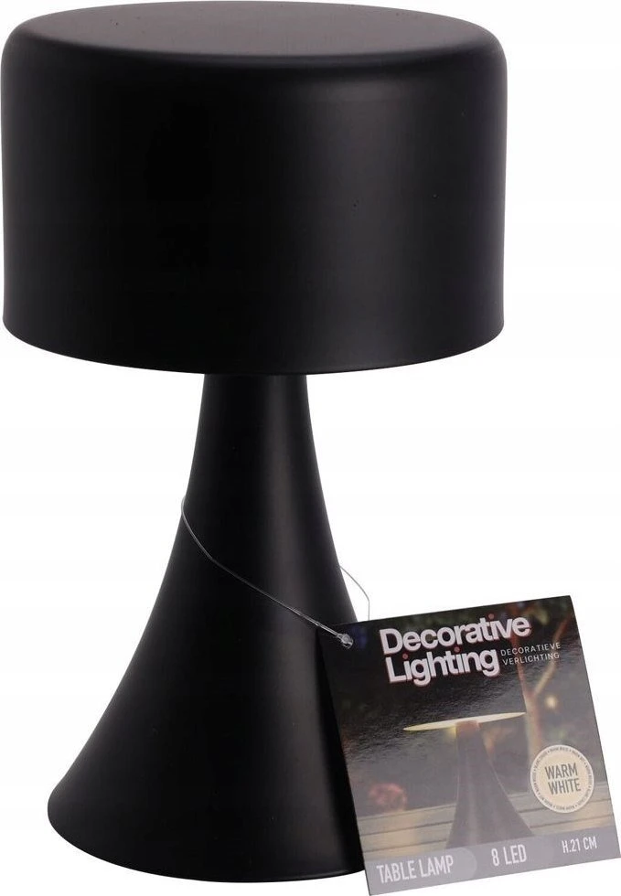 Home Styling Collection Juoda metalinė LED stalinė lemputė be laido 20,5 cm