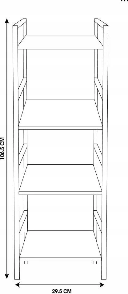 KOOPMAN Trends4You Metalinis Stalčiukas 29,5x23,5x106,5 cm - Knygų Lentyna - Saugojimo Stovas
