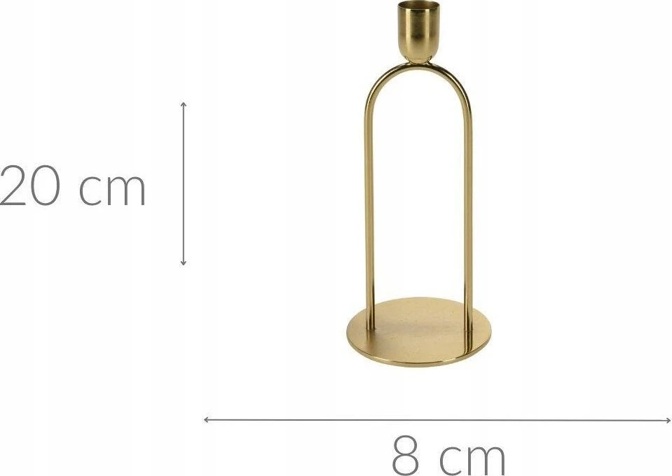 Home Styling Collection Metalinis dekoratyvinis žvakių laikiklis, auksinis, 20 cm