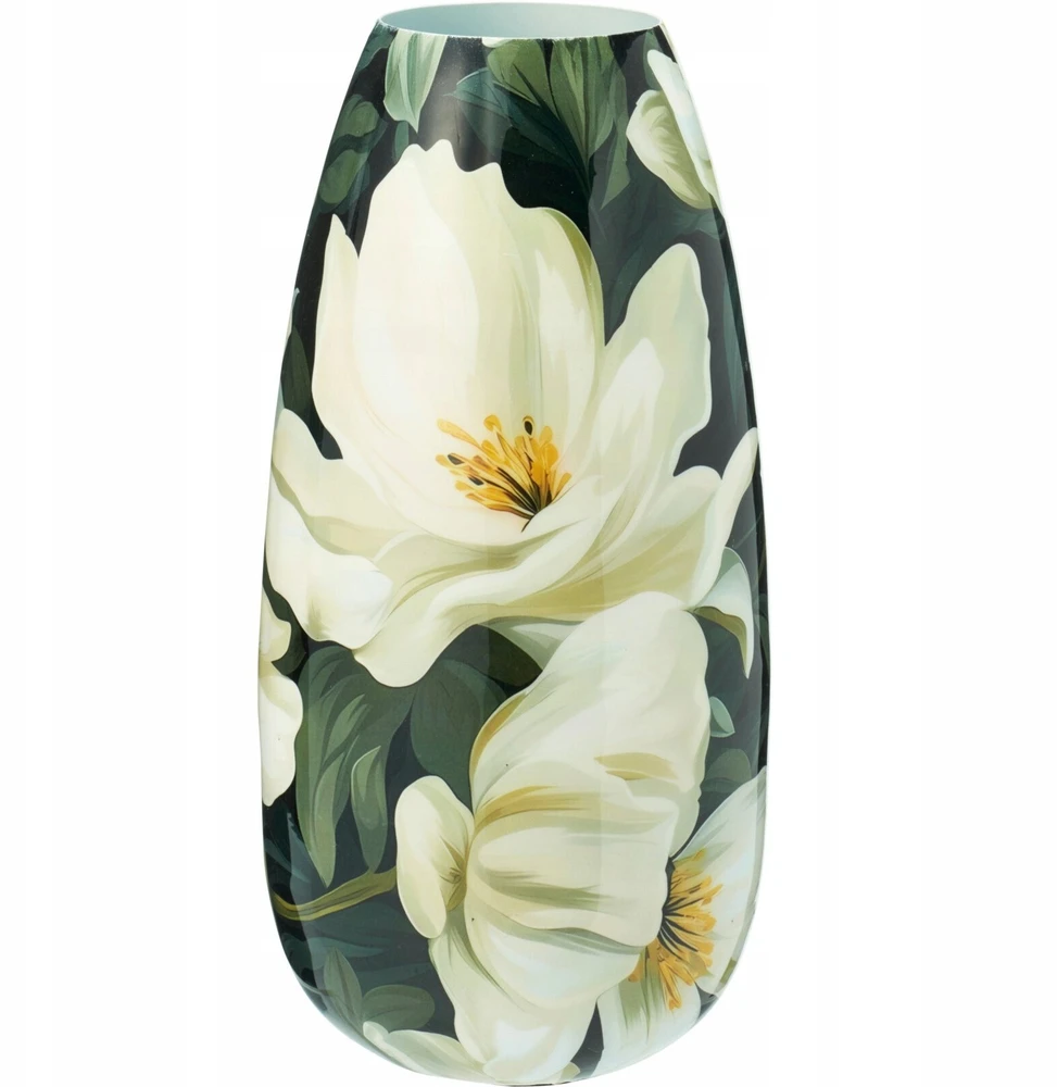 Home Styling Collection Vaza metalinė 30cm, baltos gėlės