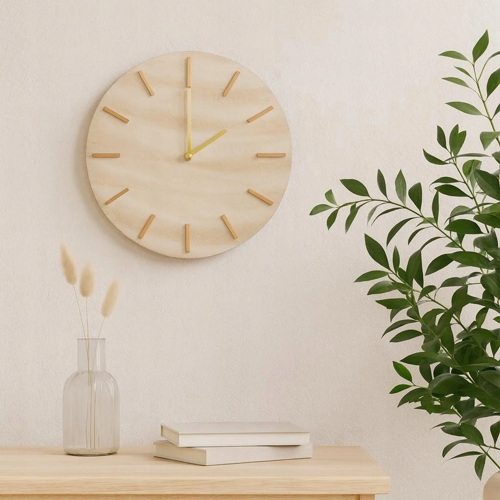 Home Styling Collection Minimalist sieninis laikrodis SUM, marble pattern, Ø 30 cm