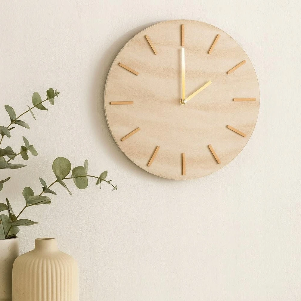 Home Styling Collection Minimalist sieninis laikrodis SUM, marble pattern, Ø 30 cm