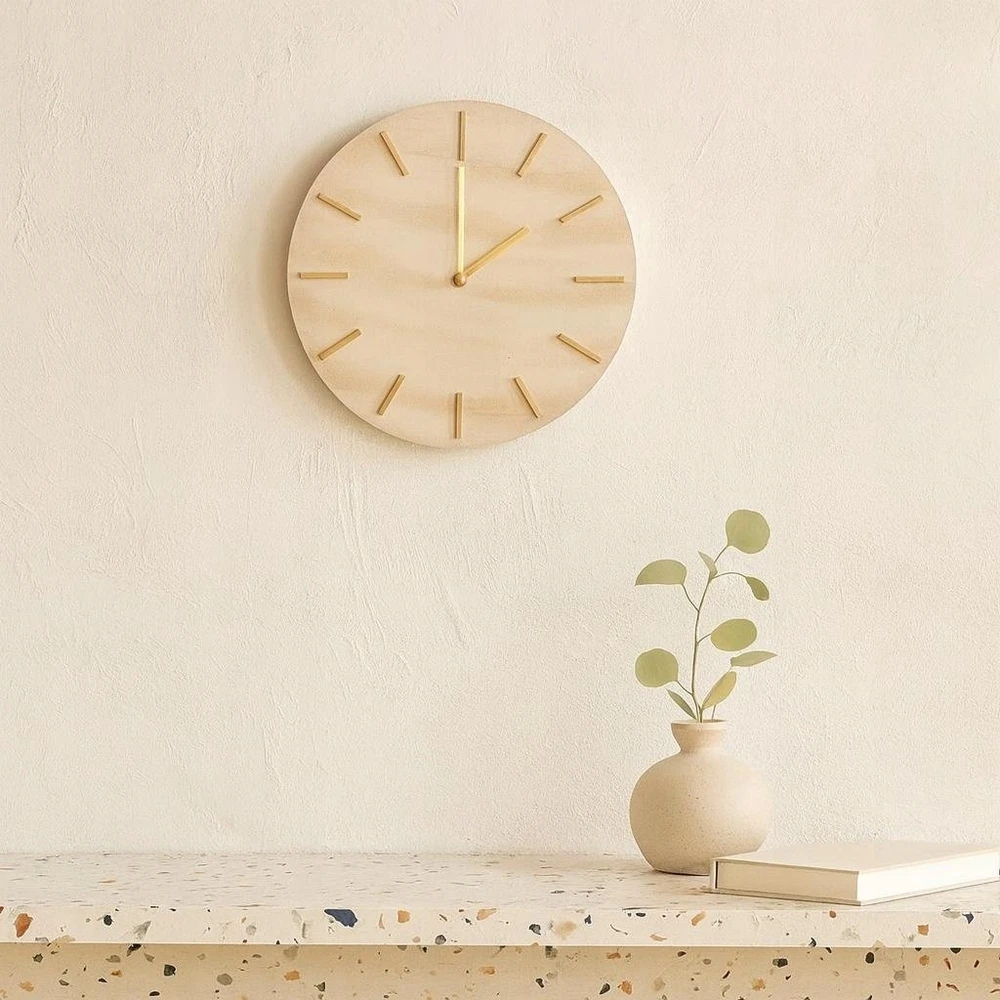 Home Styling Collection Minimalist sieninis laikrodis SUM, marble pattern, Ø 30 cm