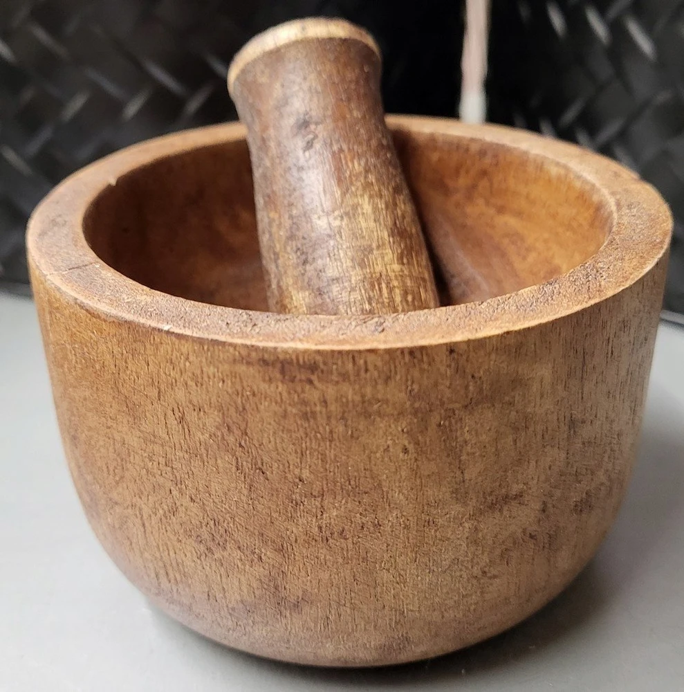 Home Styling Collection Mörser Holzmörser Küchenmörser Gewürzmörser mit Stößel aus Holz