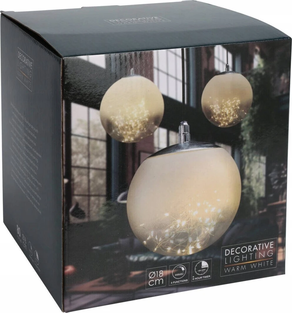 Home Styling Collection Šviesos apdaila, skaidrus rutulys su LED, Ø 18 cm