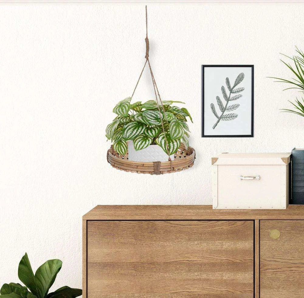 Home Styling Collection Pakabinamas stovas gėlėms bambukinis 25 cm