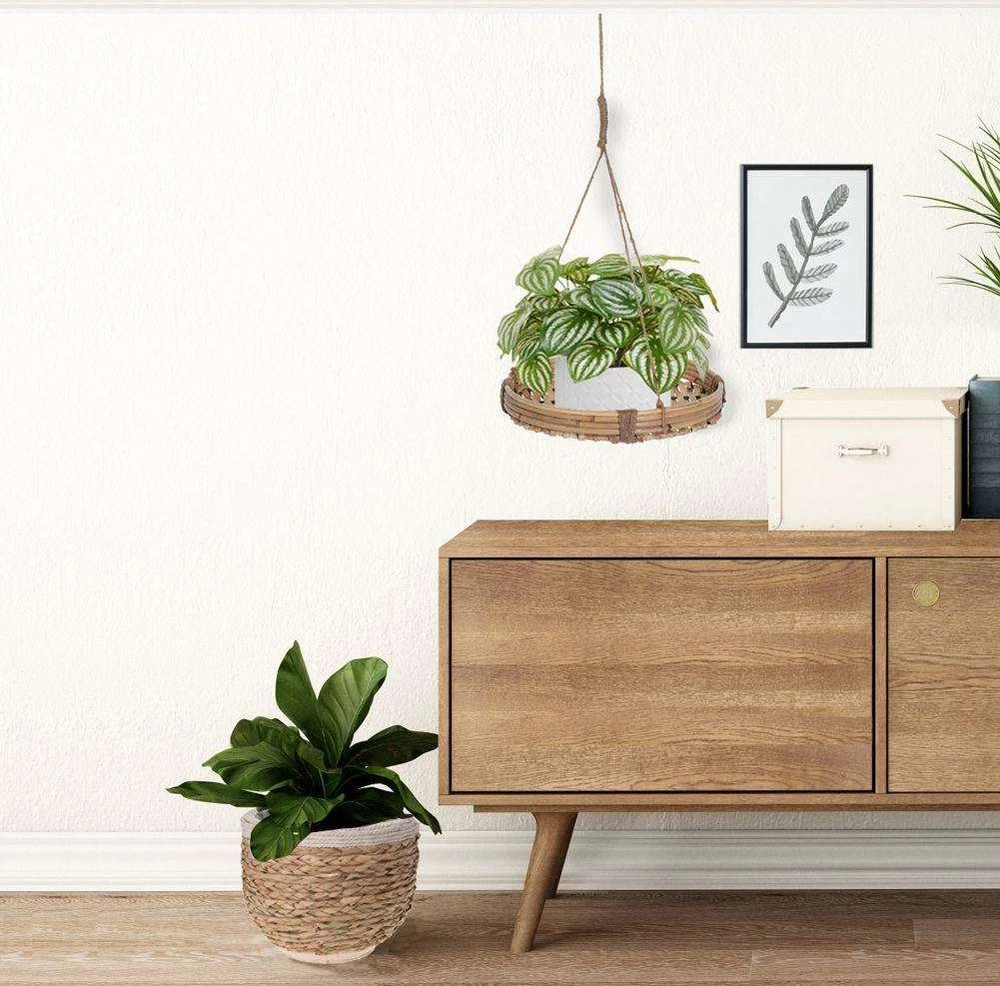 Home Styling Collection Pakabinamas stovas gėlėms bambukinis 25 cm