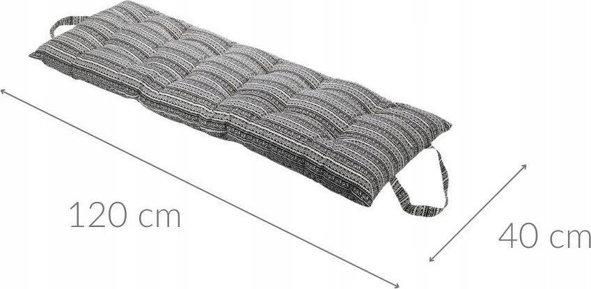 Home Styling Collection Sodo fotelio pagalvėlė, medvilnė, juodos ir baltos spalvos raštas, 120 x 40 cm