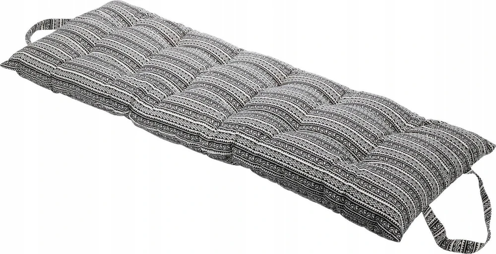 Home Styling Collection Sodo fotelio pagalvėlė, medvilnė, juodos ir baltos spalvos raštas, 120 x 40 cm