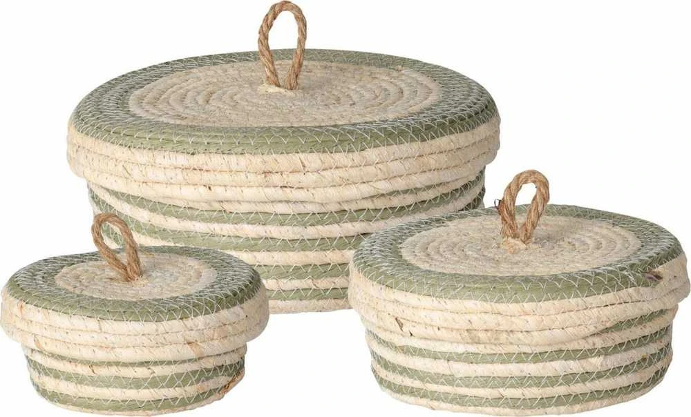 Home Styling Collection PIECES Sandėliavimo konteineriai su dangteliu, 3 vnt