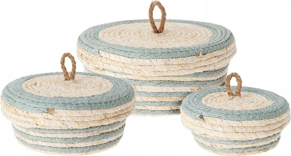 Home Styling Collection PIECES Sandėliavimo konteineriai su dangteliu, 3 vnt