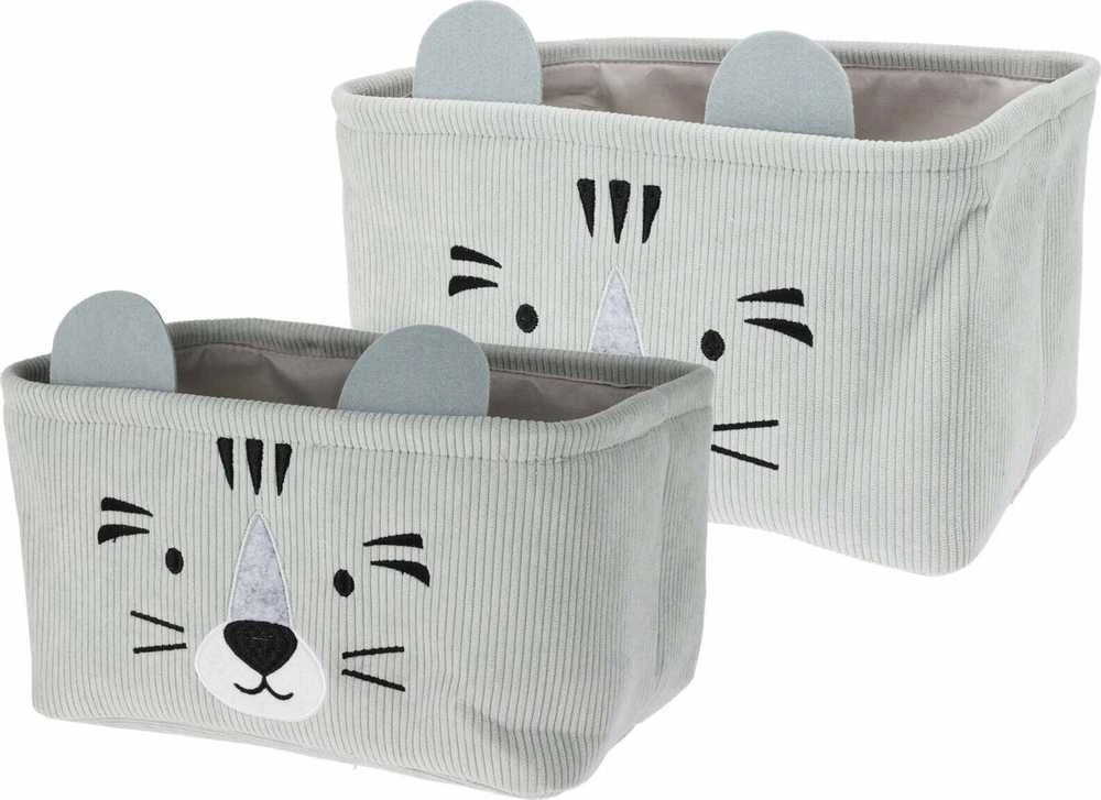Home Styling Collection CUTIE žaislų konteineriai su ausytėmis, velvetas, 2 vnt