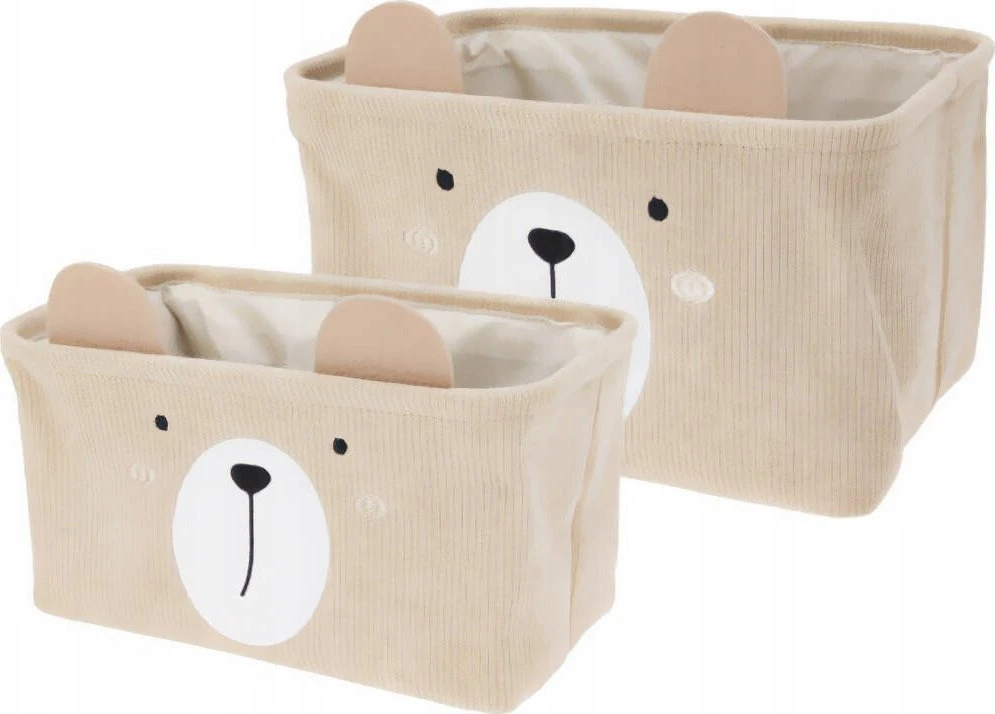 Home Styling Collection CUTIE žaislų konteineriai su ausytėmis, velvetas, 2 vnt