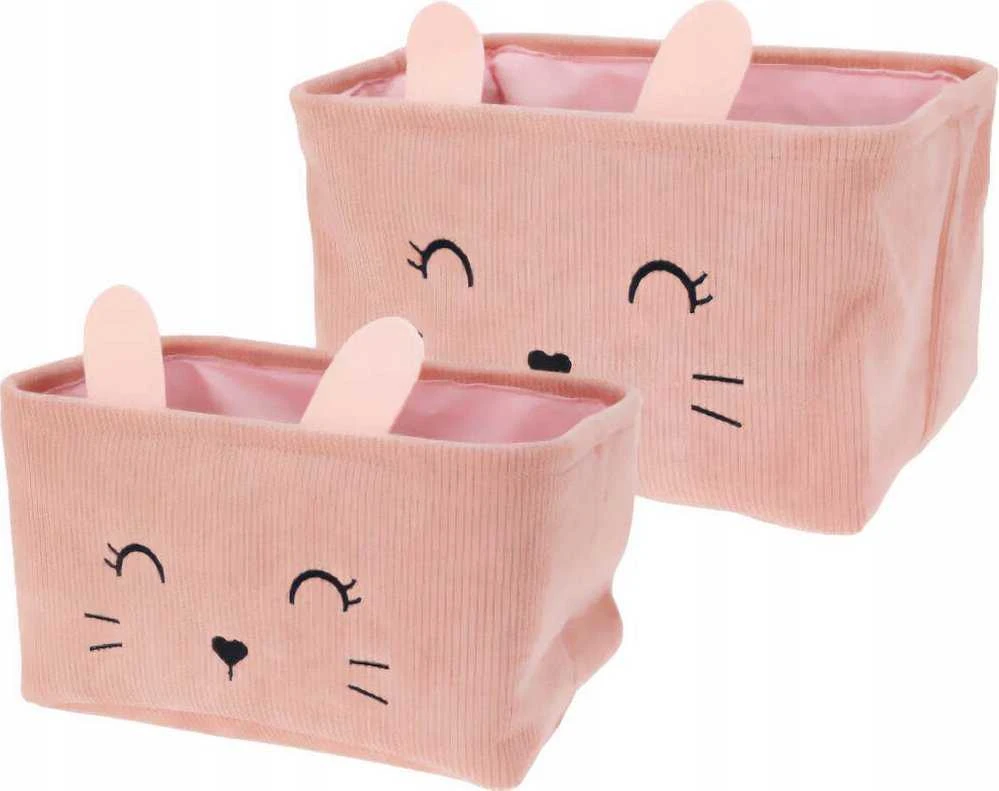 Home Styling Collection CUTIE žaislų konteineriai su ausytėmis, velvetas, 2 vnt