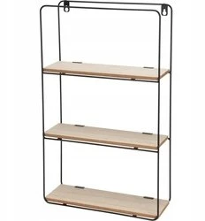 Home Styling Collection Sieninė metalinė lentyna, 3 lygių, juoda, 30 x 10 x 50 cm