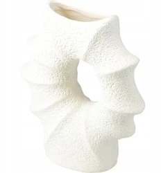Home Styling Collection Porcelianinė kriauklės formos vaza MURI, 21 x 7 x 23,5 cm, baltas