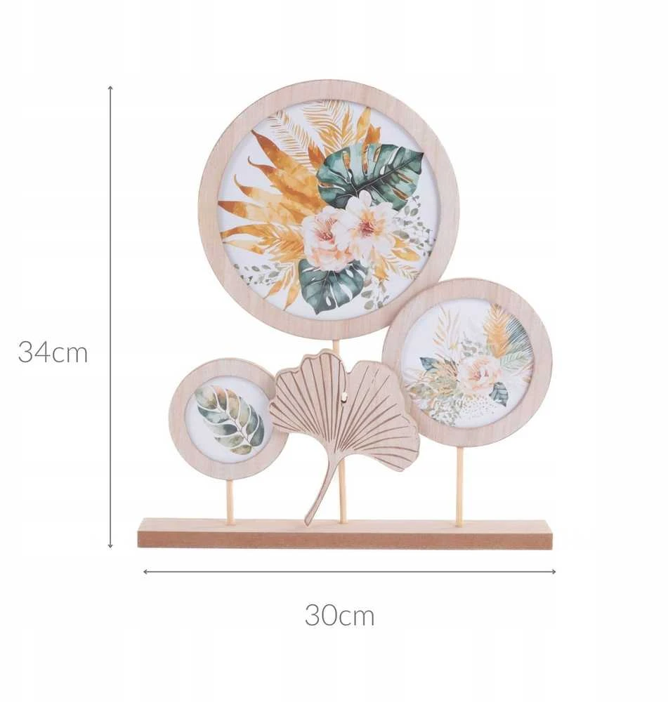 Nuotraukų rėmelis Home Styling Collection Rėmas 3 nuotraukoms, apvalus, Ø 7,5 cm, Ø 10,5 cm, Ø 17 cm