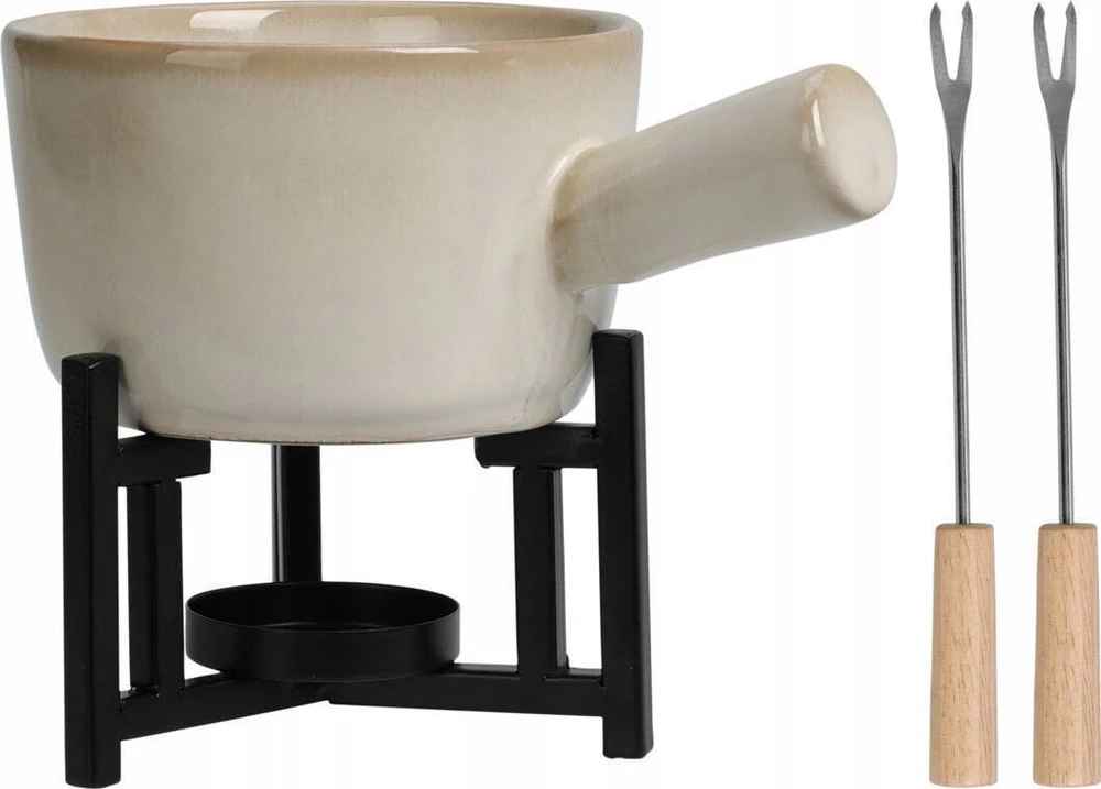 Home Styling Collection Porceliano fondiu rinkinys 450 ml su šakutėmis