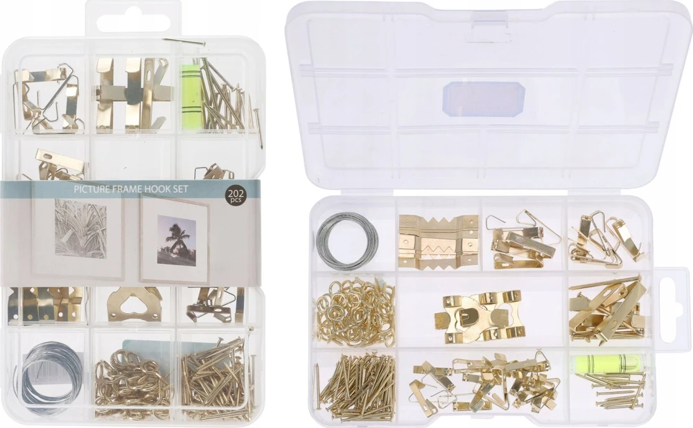 Home Styling Collection Kabliukų ir vinių rinkinys paveikslams pakabinti, 202 elementai
