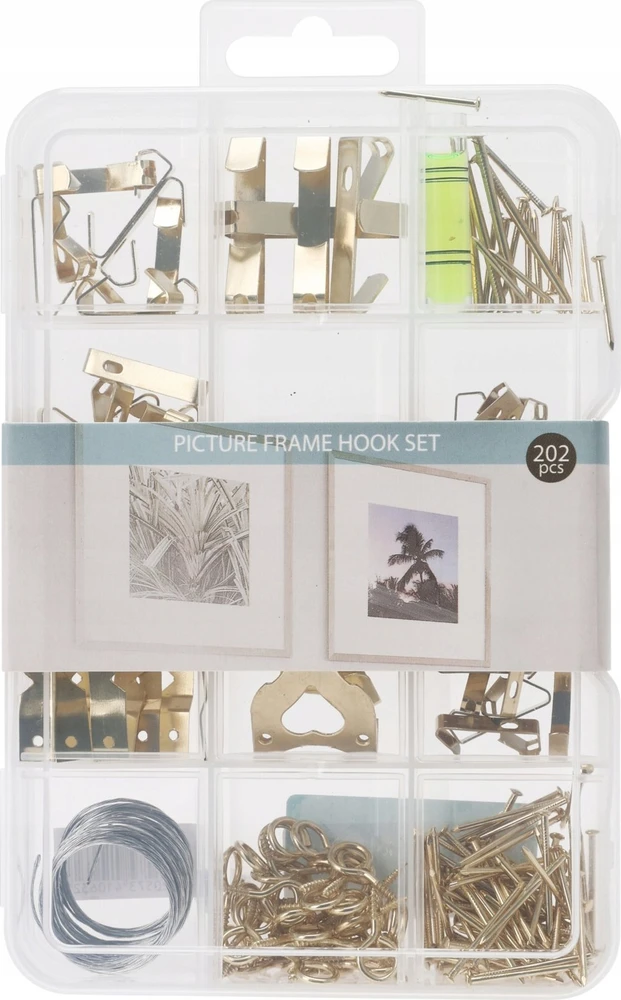 Home Styling Collection Kabliukų ir vinių rinkinys paveikslams pakabinti, 202 elementai