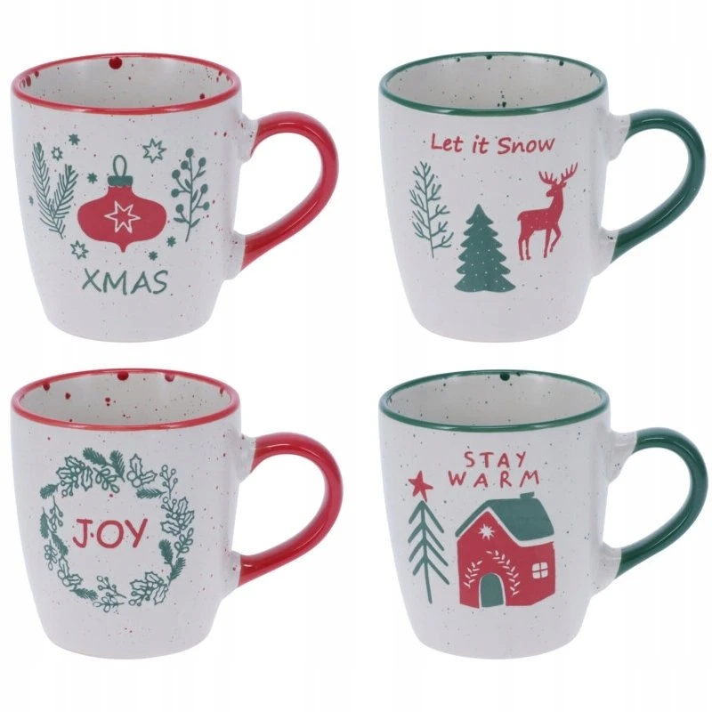 Home Styling Collection Siaki Kavos puodelių rinkinys 4 vnt 180 ml Kalėdiniai