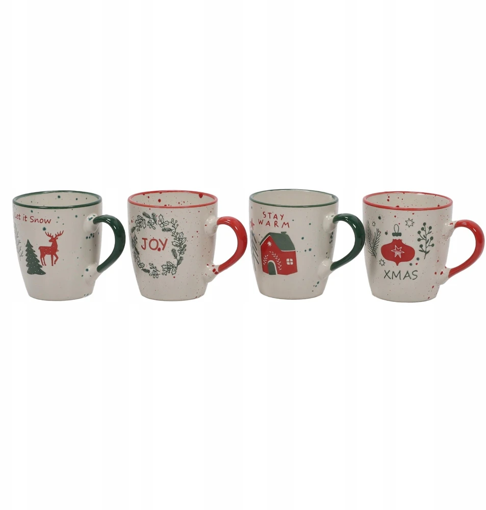 Home Styling Collection Siaki Kavos puodelių rinkinys 4 vnt 180 ml Kalėdiniai