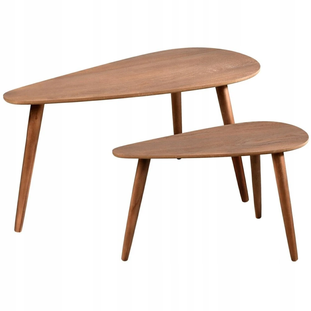 Home Styling Collection SVETAINĖS KAVOS STALIUKŲ RINKINYS 2 VNT. MDF MEDIENOS