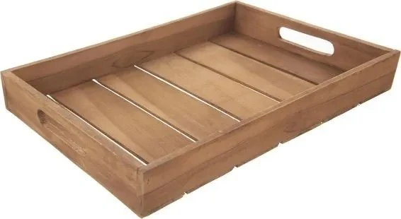 Home Styling Collection PIECES TEAK dekoratyvinių padėklų rinkinys, 3 vnt