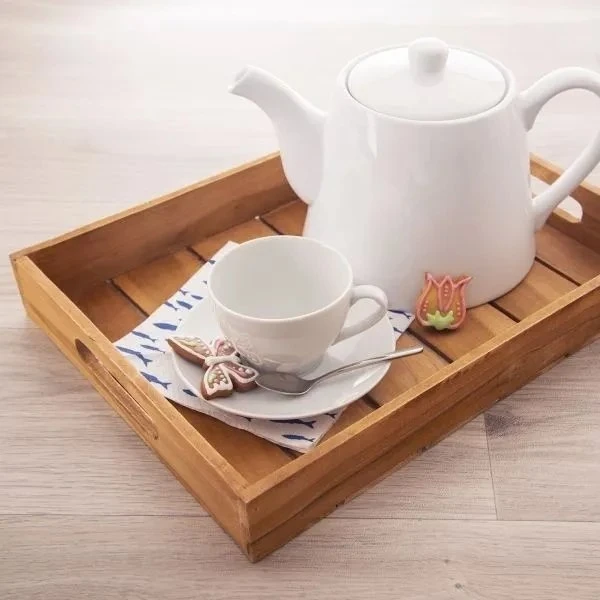 Home Styling Collection PIECES TEAK dekoratyvinių padėklų rinkinys, 3 vnt