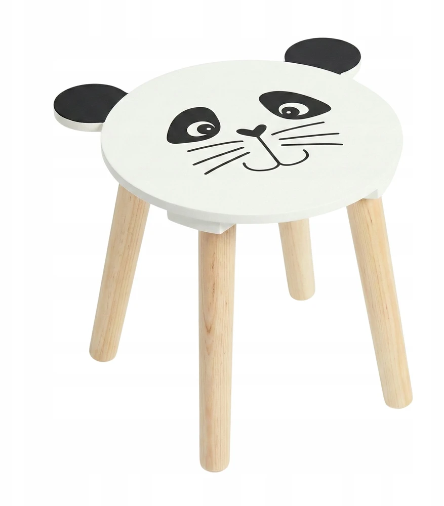 Home Styling Collection Medinė vaikiška taburetė SAFARI su gyvūnų motyvu, 28 cm