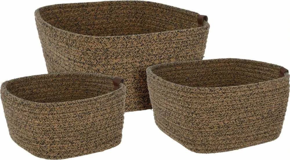 Home Styling Collection Sandėliavimo krepšeliai, austi iš medvilnės, 3 vnt