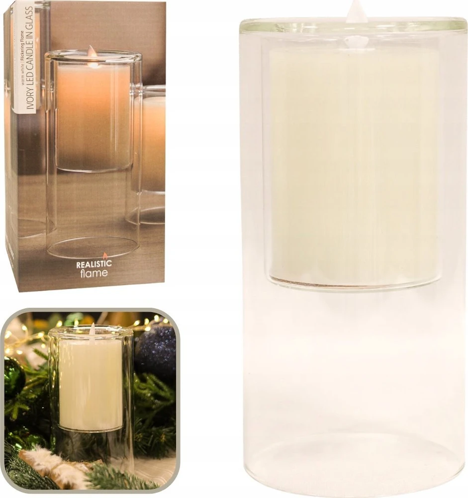 Home Styling Collection LED žvakė stiklinė, balta