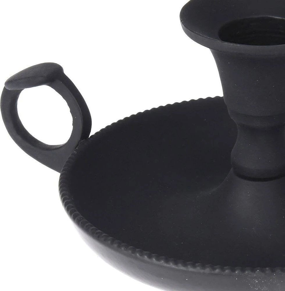 Home Styling Collection Žvakidė aliuminis juoda 11x6,5 cm