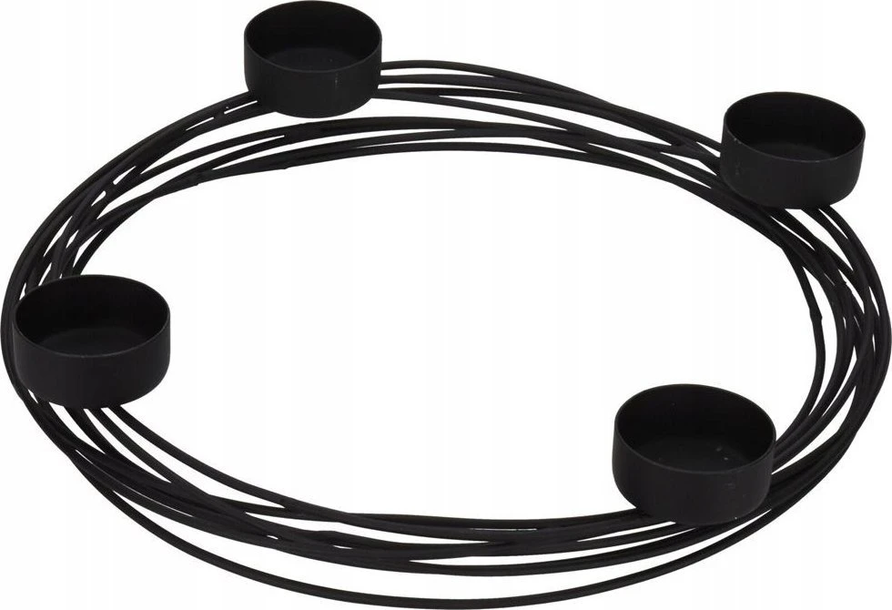 Home Styling Collection Žvakidė 4 žvakėms Metalinė Juoda 28x3,5 cm
