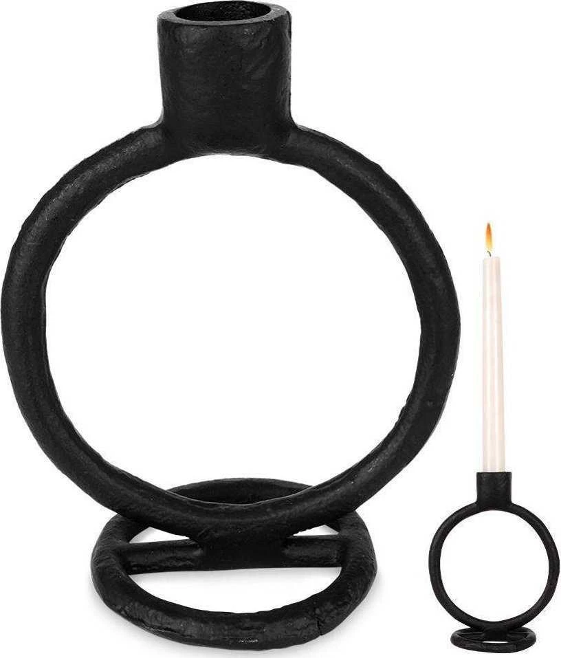 Home Styling Collection Žvakidė Aliuminis Juoda 15 cm Ilgai Degančiai Žvakei