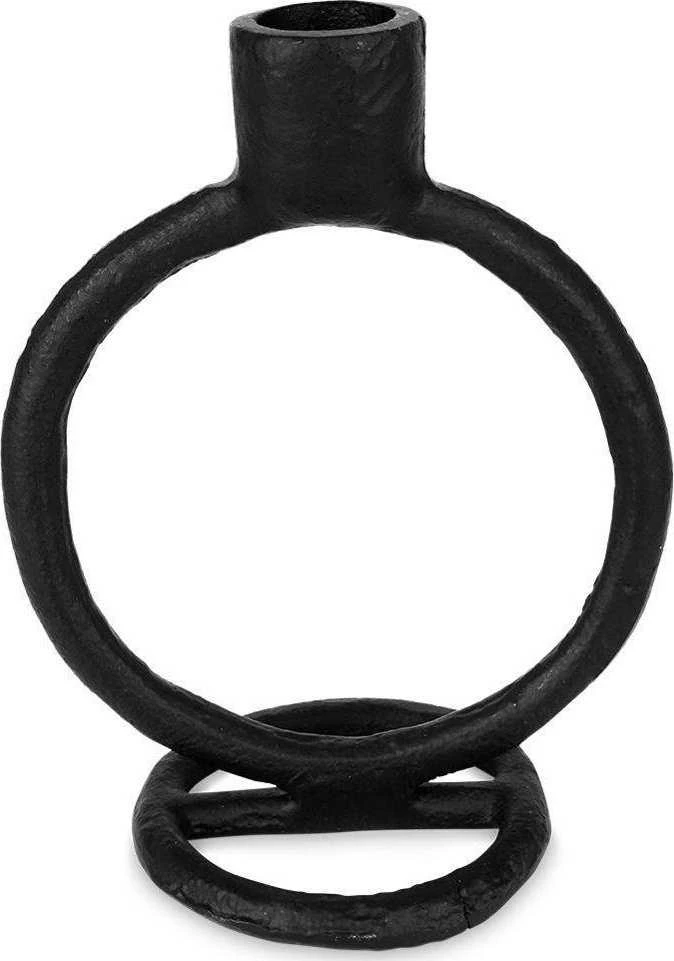 Home Styling Collection Žvakidė Aliuminis Juoda 15 cm Ilgai Degančiai Žvakei