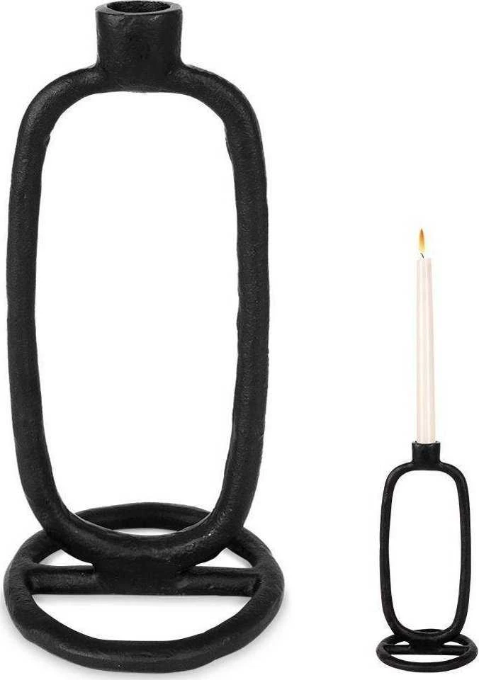 Home Styling Collection Žvakidė 24 cm juoda aliuminė