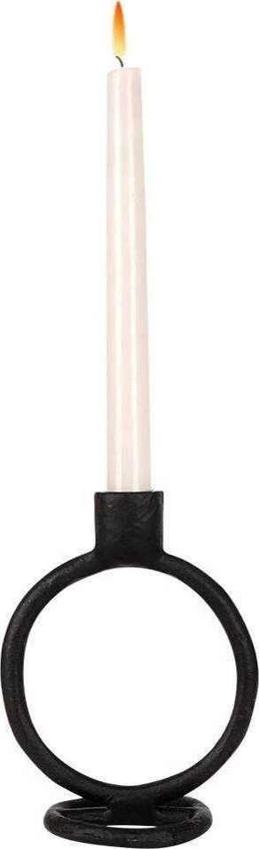 Home Styling Collection Žvakidė Aliuminis Juoda 15 cm Ilgai Degančiai Žvakei