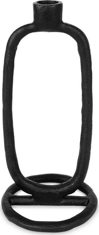Home Styling Collection Žvakidė 24 cm juoda aliuminė