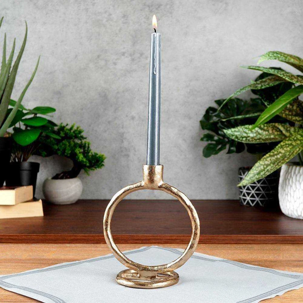 Home Styling Collection Žvakidė 19 cm Aliuminis Auksinis