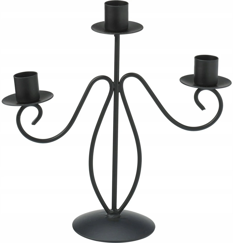Home Styling Collection Metalinė žvakidė 3-aims Juoda Moderni dekoracija