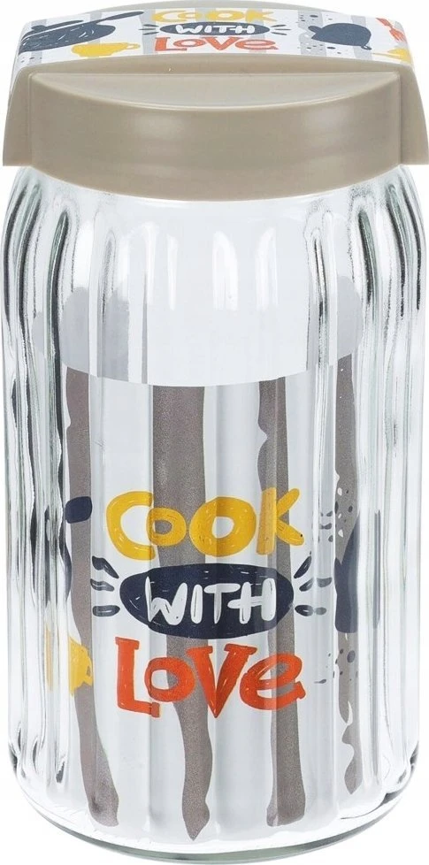 Home Styling Collection Stiklinis indas 1,6 l birių produktų saugojimui