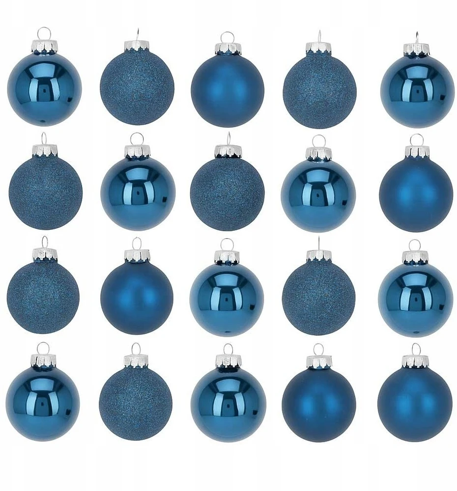 Home Styling Collection Mėlyna Kalėdiniai stikliniai žaisliukai Ø 6 cm, 20 vnt., mėlyni