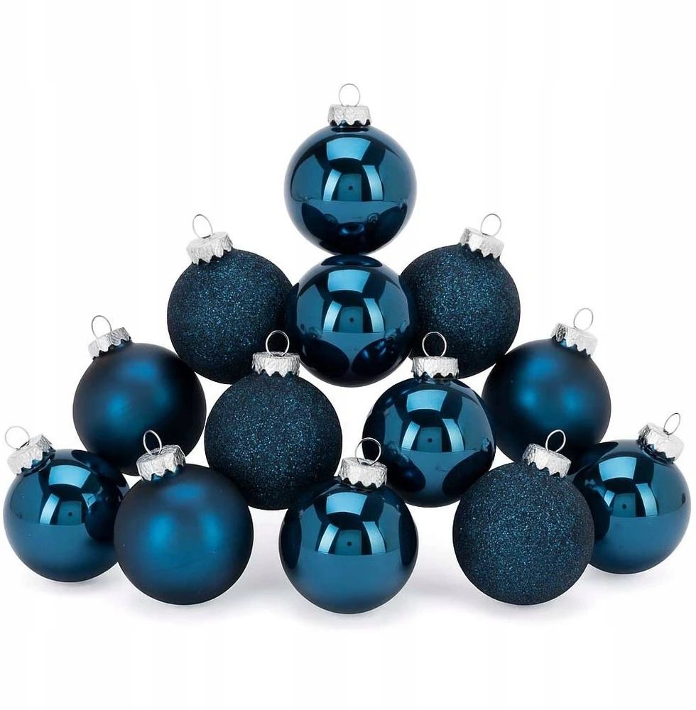Home Styling Collection Mėlyna Kalėdiniai stikliniai žaisliukai Ø 6 cm, 20 vnt., mėlyni