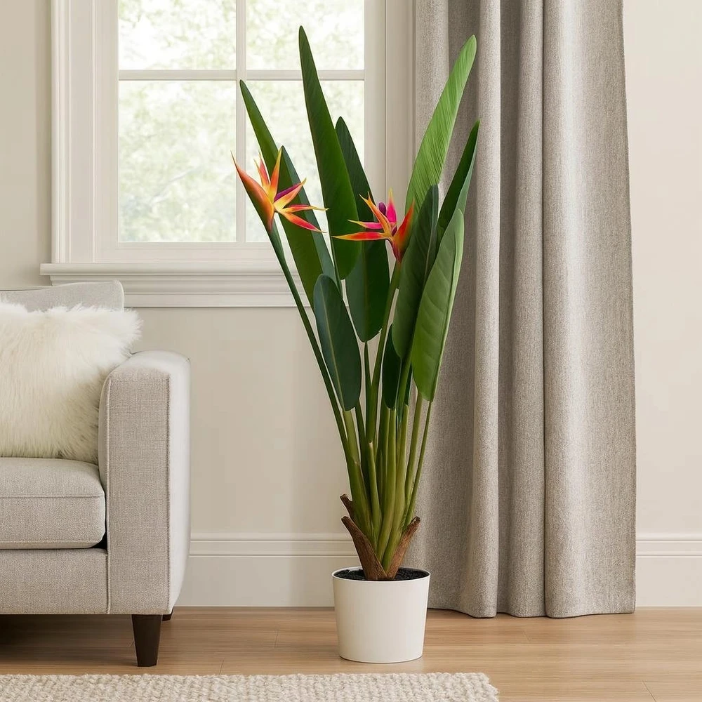 Home Styling Collection Dirbtinis augalas smėlio spalvos vazone ORNO, Ø 65 x 120 cm