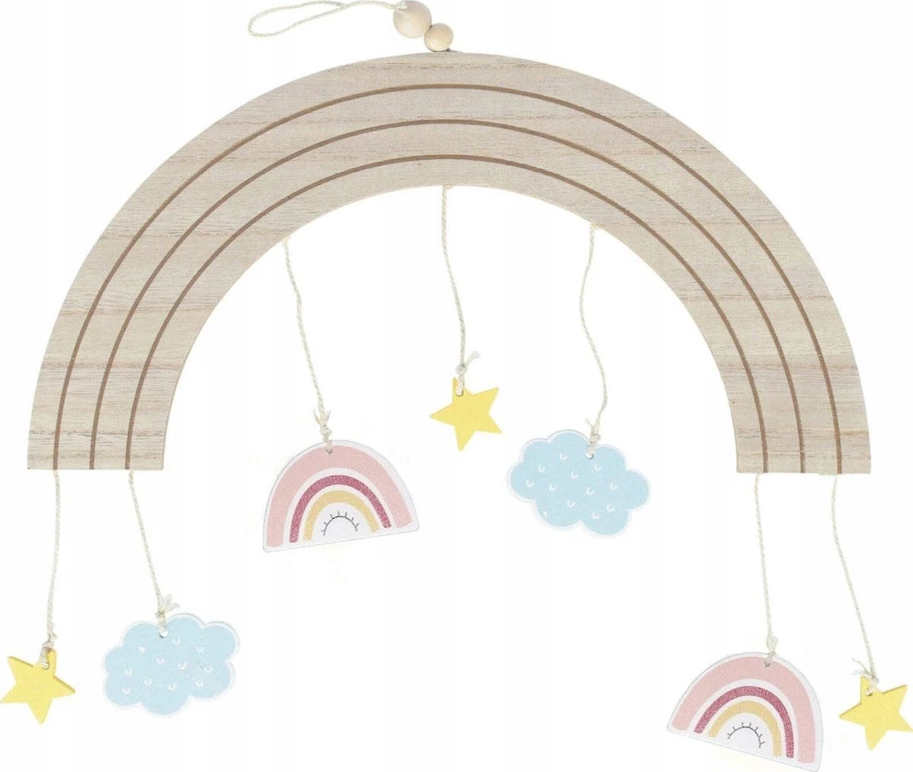 Home Styling Collection RAINBOW Vaivorykštė, dekoracija virš kūdikio lovelės, 33 x 16,5 cm